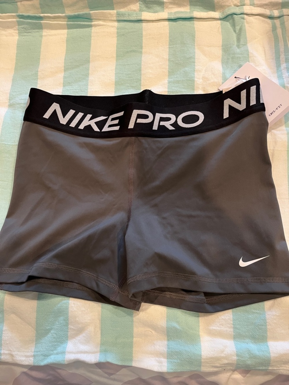 Nike Gray and Black Pro Compression Shorts